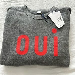 NWT Clare V Gray Oui Sweatshirt Size Large